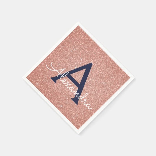 Roze roze roodbruine marineblauw glitter Sparkle M Servet (Hoek)