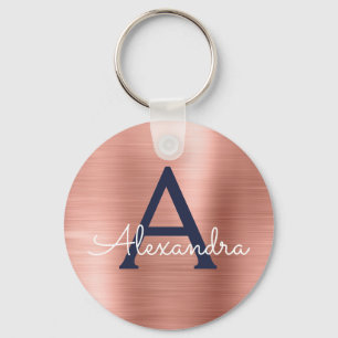 Roze roze roodbruine marineblauw roestvrij stalen  sleutelhanger