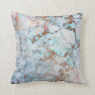 Roze roze roodbruine peper Blauwe marmer Kussen