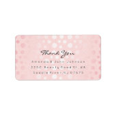Roze roze roodbruine Stippen penseelstreek Dank u Etiket (Voorkant)