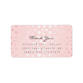 Roze roze roodbruine Stippen penseelstreek Dank u Etiket
