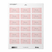 Roze roze roodbruine Stippen penseelstreek Dank u Etiket (Full Sheet)