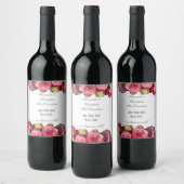 Roze roze roodbruinkoolbriet wijn etiket (Flessen)