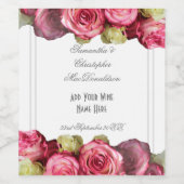 Roze roze roodbruinkoolbriet wijn etiket (Enkel label)