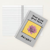  roze roze rooddel, je titel en naam notitieboek (Binnen)