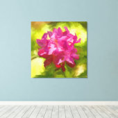 Roze roze roodendronventilatorverf canvas afdruk (Insitu (Houten vloer))
