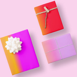 Roze, roze, roodgeel, uniek Oranje Inpakpapier Vel