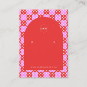 Roze roze roodgrijze middenvormig modern Logo oors Visitekaartje (Voorkant)