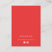 Roze roze roodgrijze middenvormig modern Logo oors Visitekaartje (Achterkant)