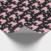 Roze roze roodjes en roze roestbont zwart cadeaupapier (Hoek)