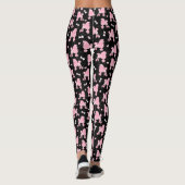 Roze roze roodjes en roze roestbont zwart leggings (Achterkant)