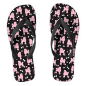 Roze roze roodjes en roze roestbont zwart teenslippers (Voetbed)