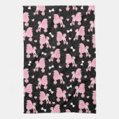 Roze roze roodjes en roze roestbont zwart theedoek (Verticaal)