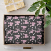 Roze roze roodjes en roze roestbont zwart tissuepapier (Geschenk)