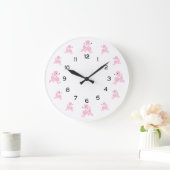 Roze roze roodjes met witte linten grote klok (Huis)