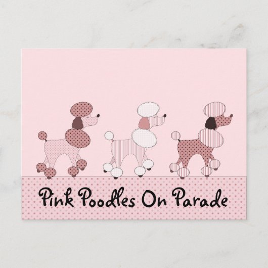 Roze roze roodjes op Briefkaart van de parade (Voorkant)