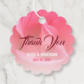 Roze roze roodkleuren bedankjes labels (Voorkant)