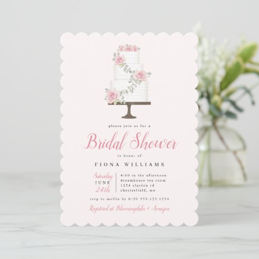 Roze roze roodrok Bridal Shower Invitation Kaart (Staand voorkant)