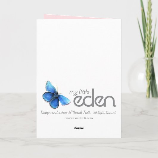 Roze roze roodroodbruin bedankt je kaart (Achterkant)