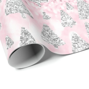 Roze roze roodroodbruine kerstboom Feestdagen Cadeaupapier