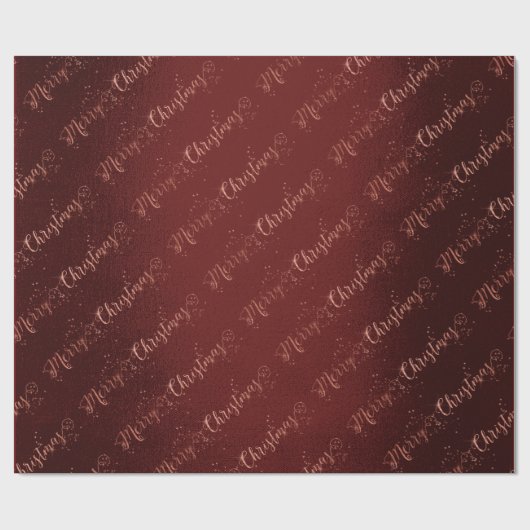 Roze roze roodroodbruine kerstscript cadeaupapier (Vlak)