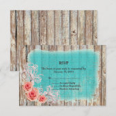 Roze roze roodroodroodbruin RSVP t1 Kaartje (Voorkant / Achterkant)