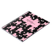 Roze roze roodroze en roze roestbonpatroonnaam en  notitieboek (Linkerzijde)