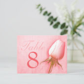 Roze roze roodroze trouwtafel nummer 1-9 briefkaar briefkaart (Staand voorkant)