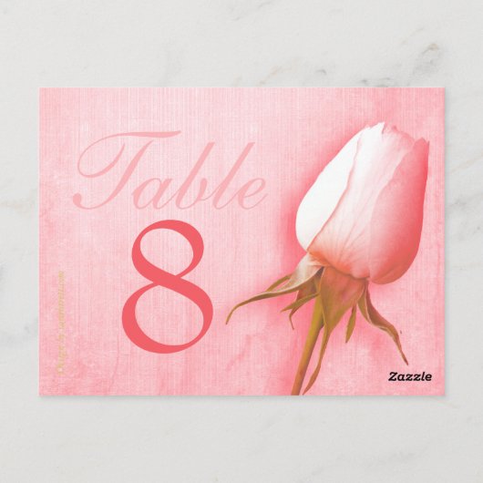 Roze roze roodroze trouwtafel nummer 1-9 briefkaar briefkaart (Achterkant)