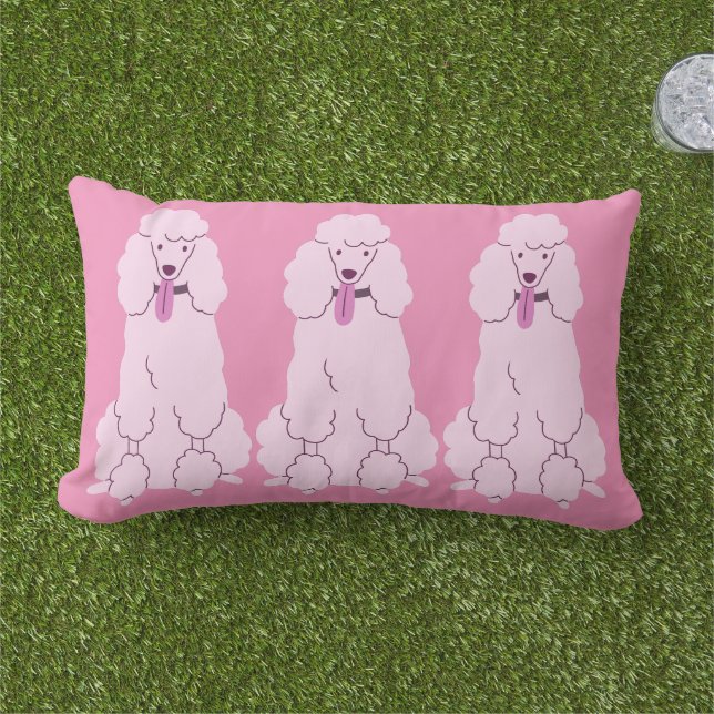 Roze roze roofdieren buitenkussen (Gras)