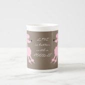 Roze roze roofdieren porselein kop (Voorkant)