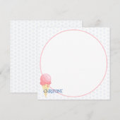 Roze roze roomcrèmeconus, afbeelding, aangepaste n notitiekaartje (Voorkant / Achterkant)