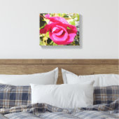 Roze roze roos #2 canvas afdruk (Insitu (Slaapkamer))