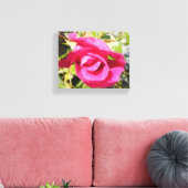 Roze roze roos #2 canvas afdruk (Insitu (Woonkamer))