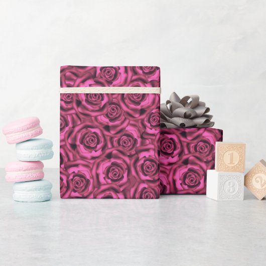 Roze roze roos cadeaupapier (Baby Shower)