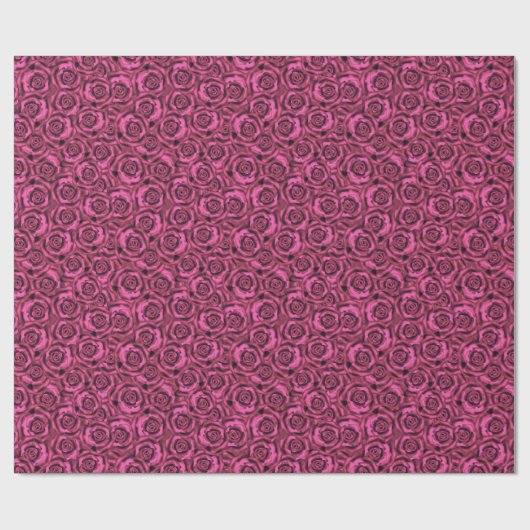 Roze roze roos cadeaupapier (Vlak)