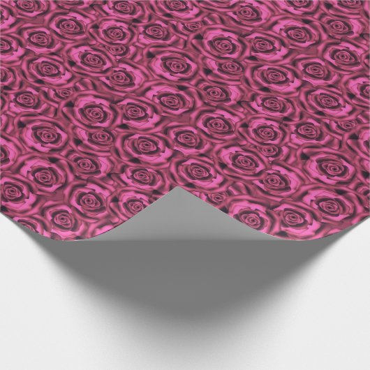 Roze roze roos cadeaupapier (Hoek)