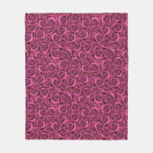 Roze roze roos fleece deken (Voorkant)