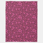 Roze roze roos fleece deken (Voorkant)