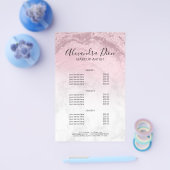 Roze roze roos goud glitter marmer make-up kunsten flyer (Enkel)