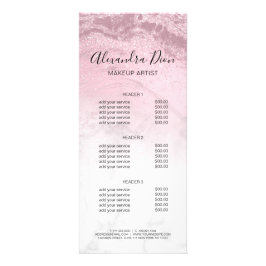 Roze roze roos goud glitter marmer make-up kunsten reclamekaart