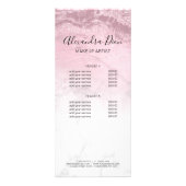 Roze roze roos goud glitter marmer make-up kunsten reclamekaart (Achterkant)