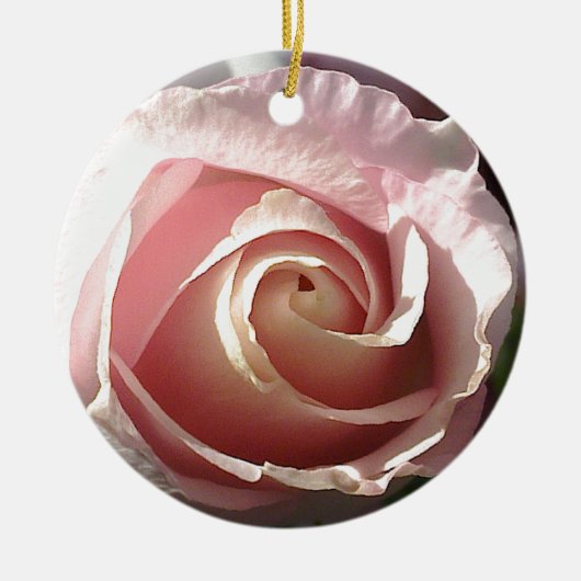  roze roze roos keramisch ornament (Voorkant)
