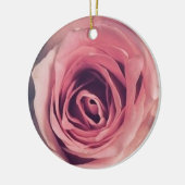 Roze roze roos keramisch ornament (Links)