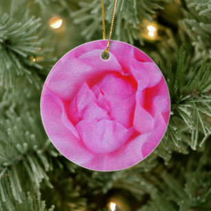 roze roze roos keramisch ornament