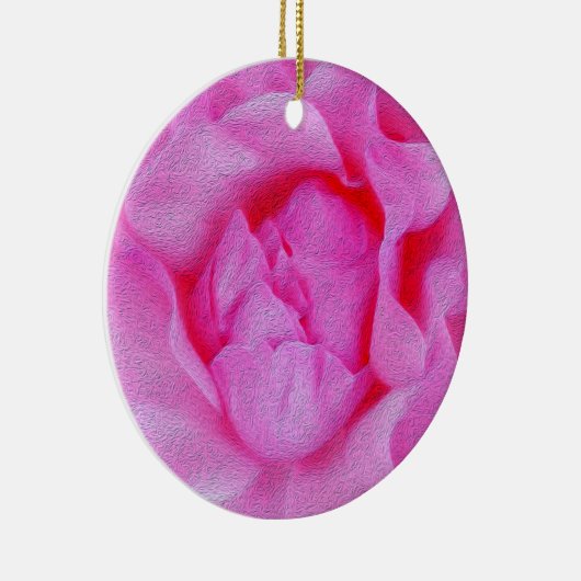 roze roze roos keramisch ornament (Rechts)
