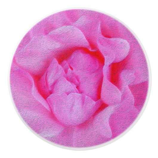 roze roze roos keramische knop (Voorkant)