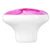 Roze roze roos keramische knop (Zijkant)