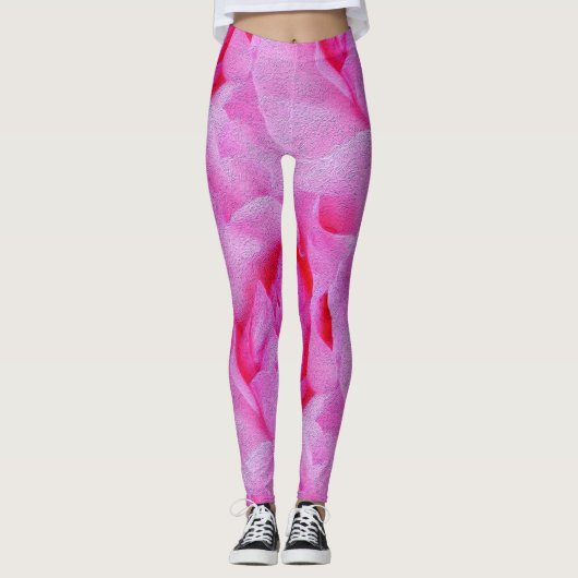 roze roze roos leggings (Voorkant)