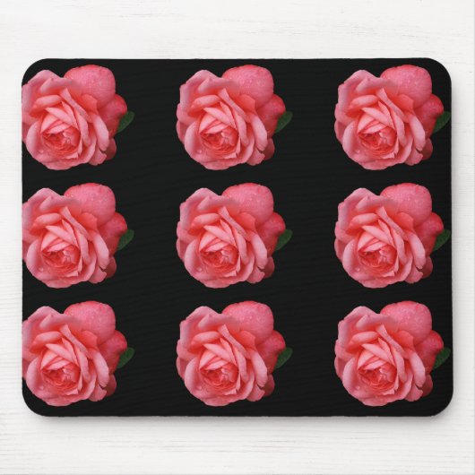 Roze roze roos muismat (Voorkant)
